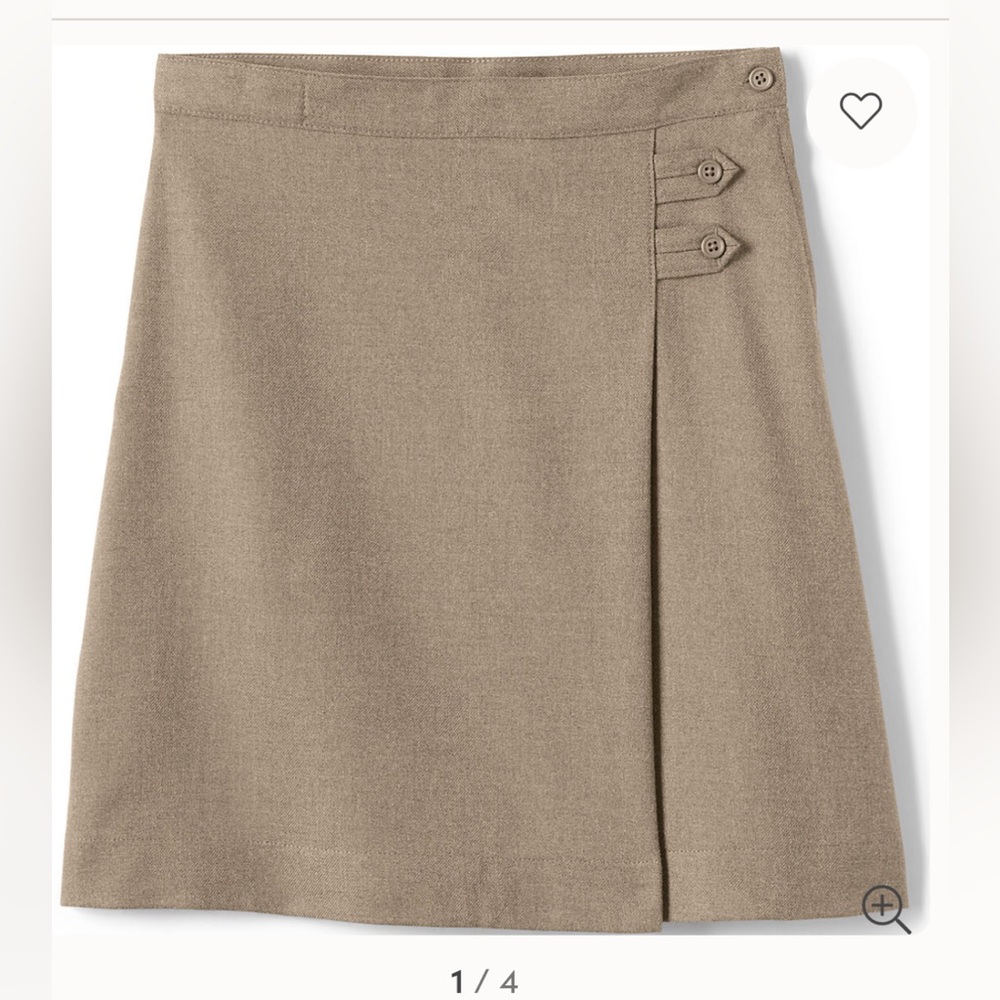 *4* Set of 4 Lands end khaki uniform skirts - Size 10